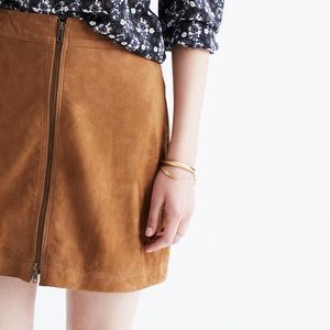 Madewell Suede Zip Mini Skirt